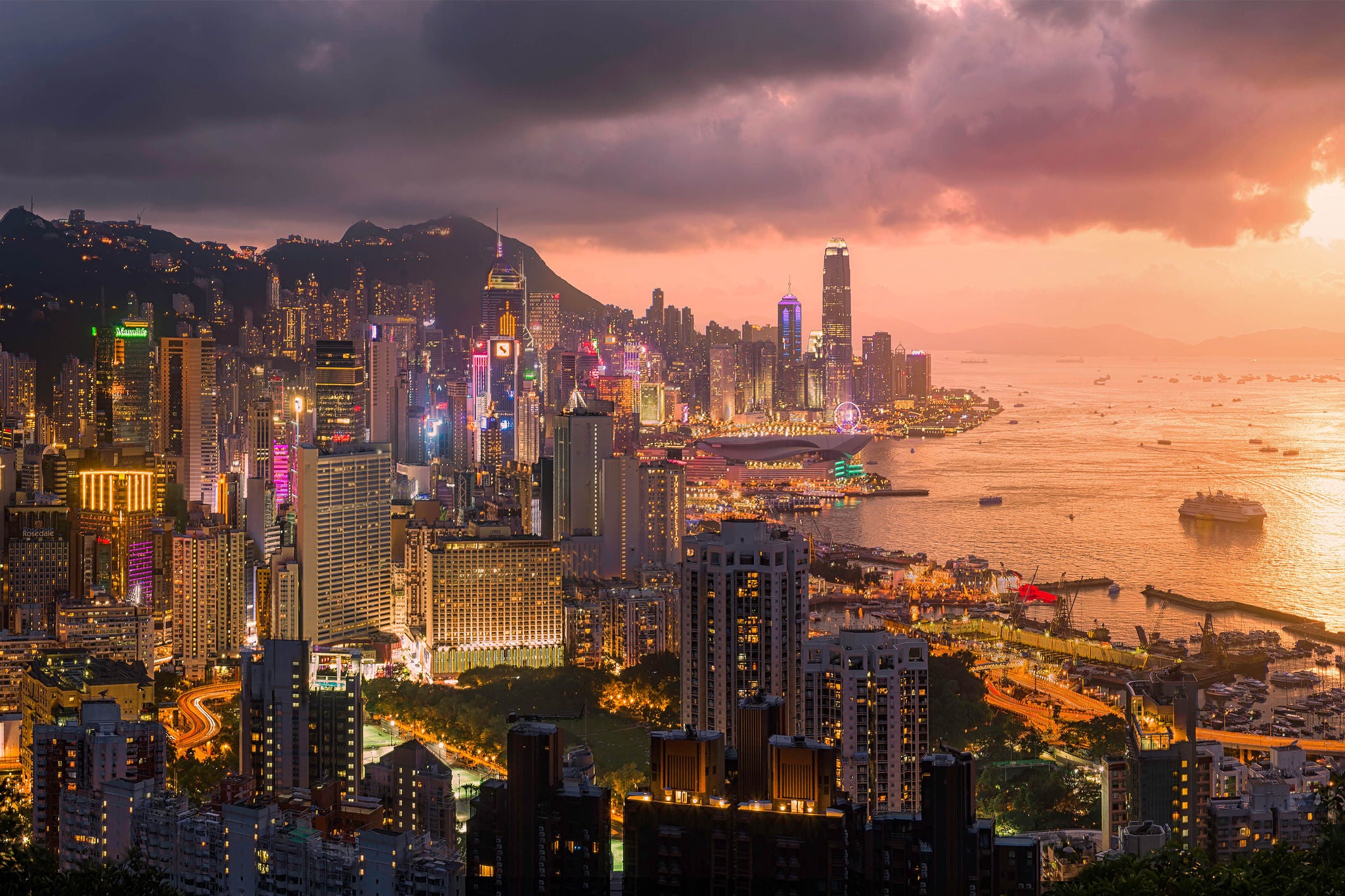 Day to night Braemar Hill in Hong Kong