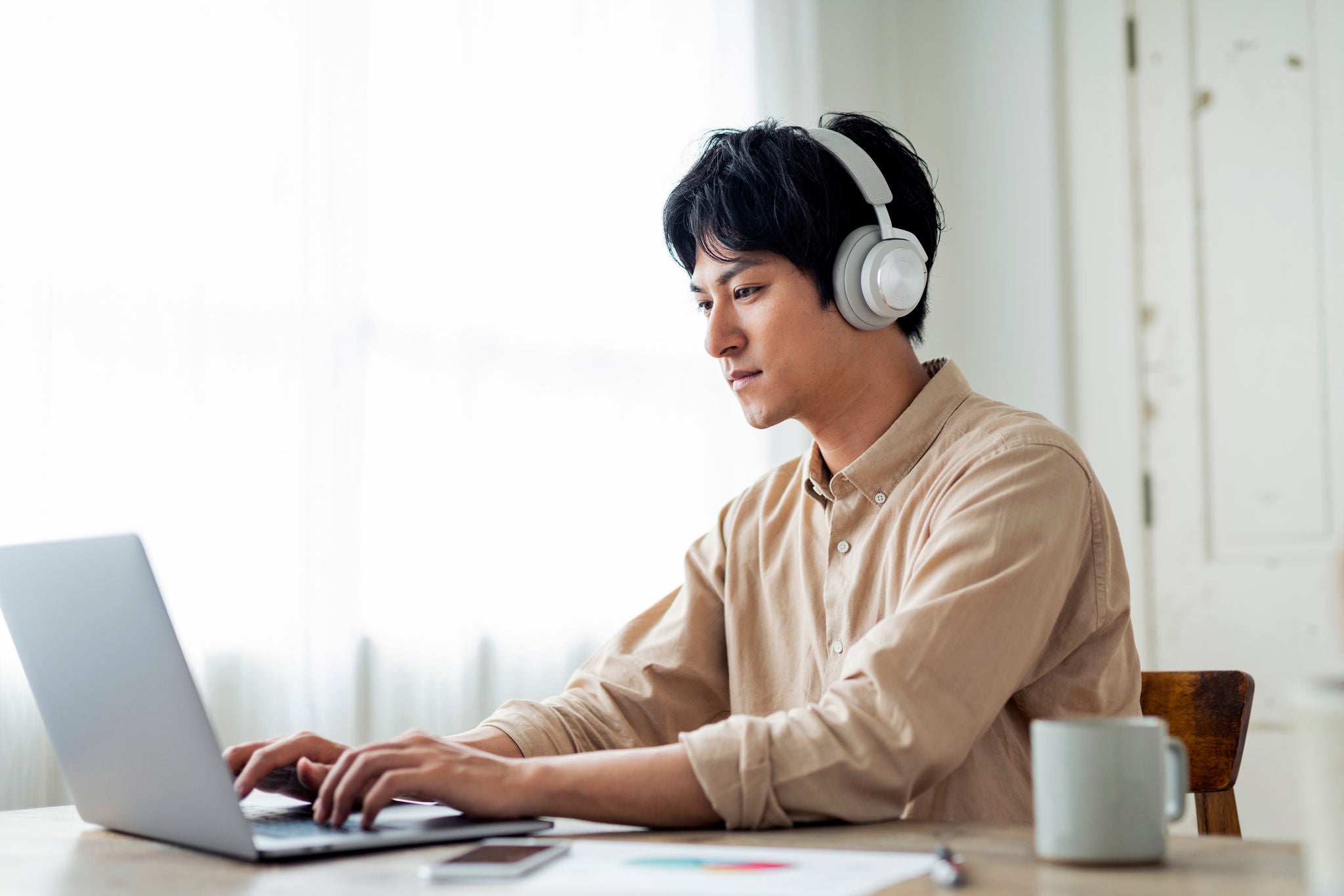 Man working in laptop