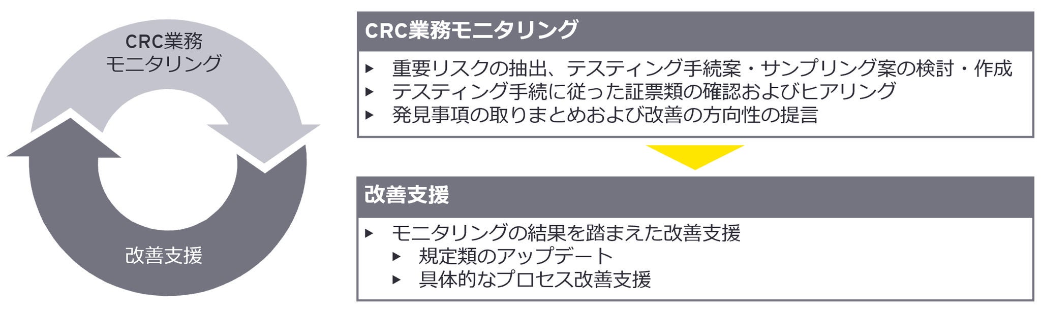 CRC業務モニタリング・コンプライアンス態勢強化支援の流れ