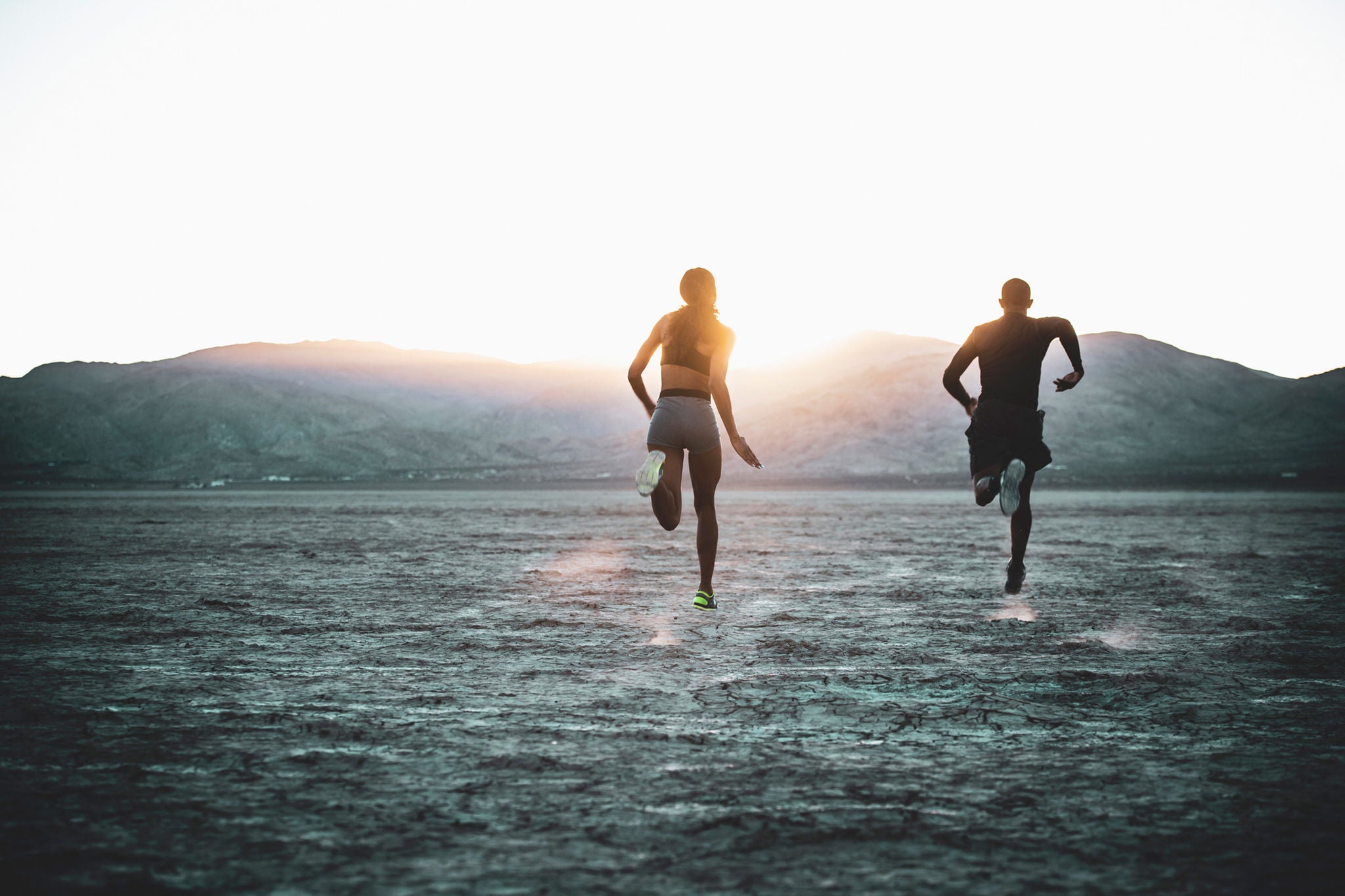 running in desert