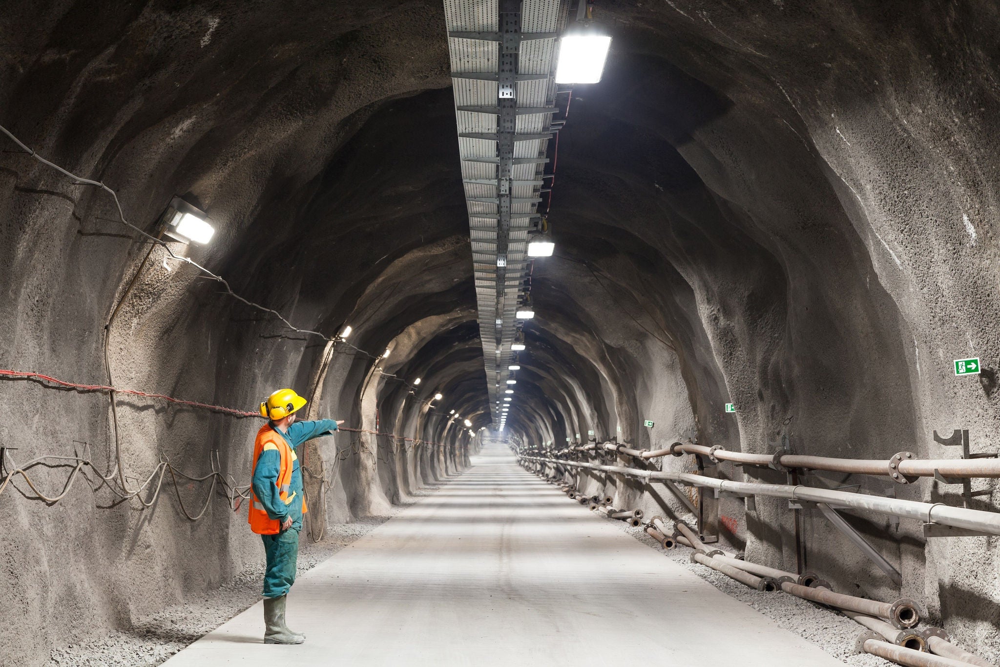 Portrait of worker in a tunnel