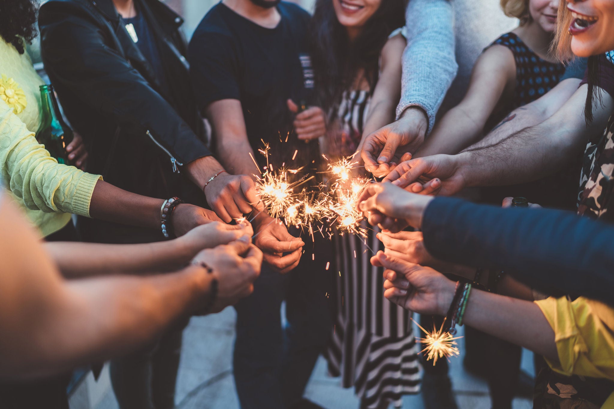 Celebrating the festival with the group of people