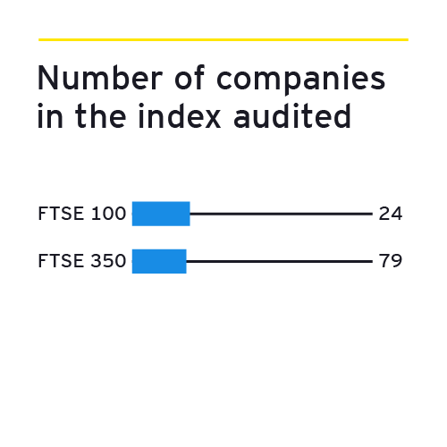 Number of companies audited from FTSE 100 and FTSE 350