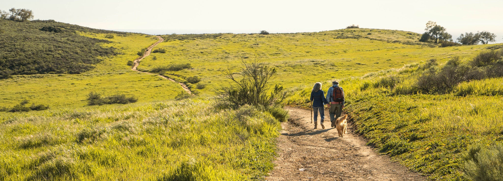 hiking on footpath