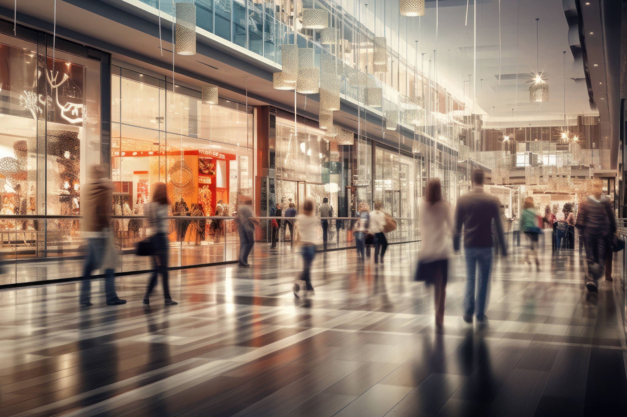 People walking in the mall