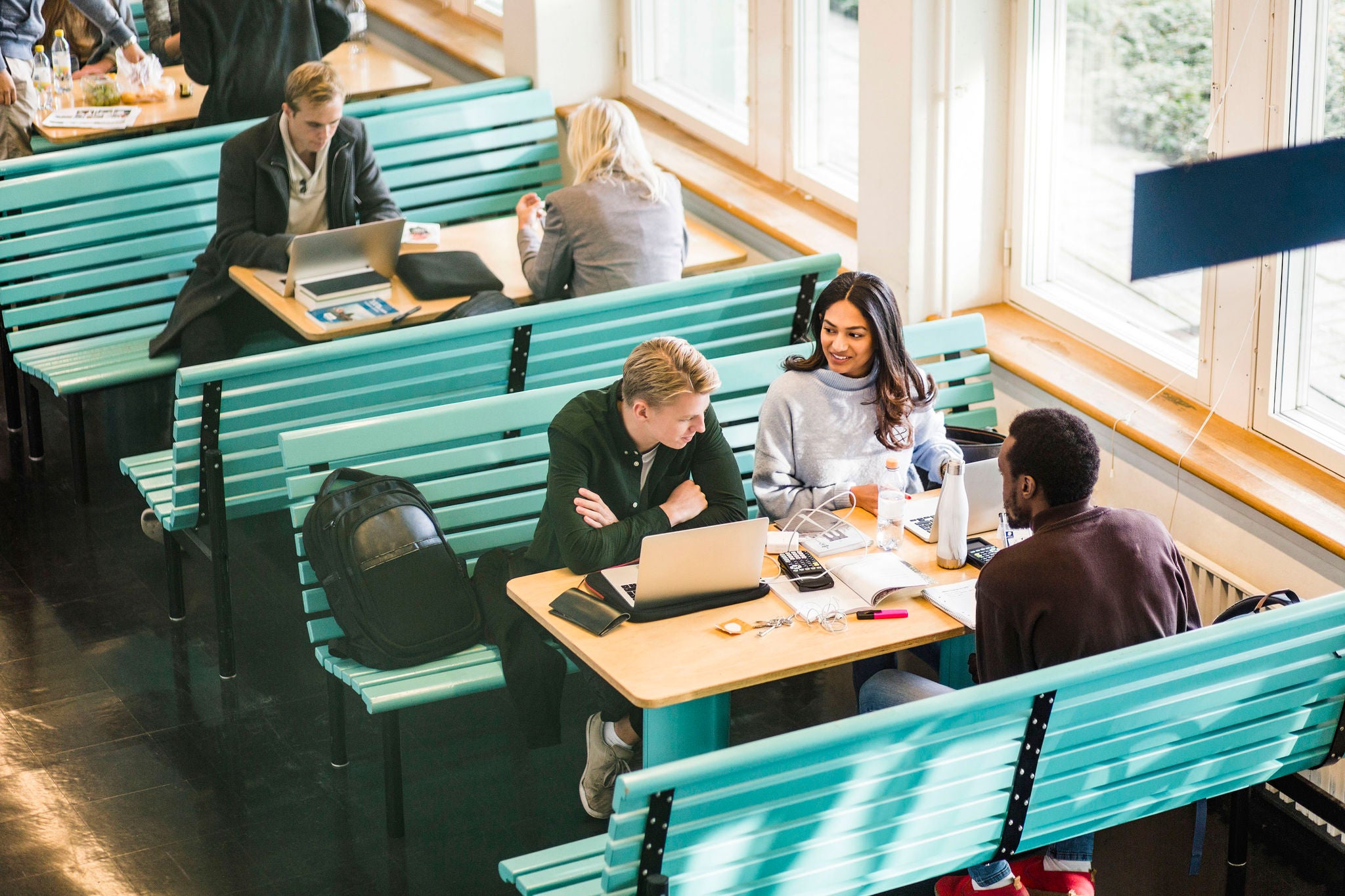 Students sitting in cafe