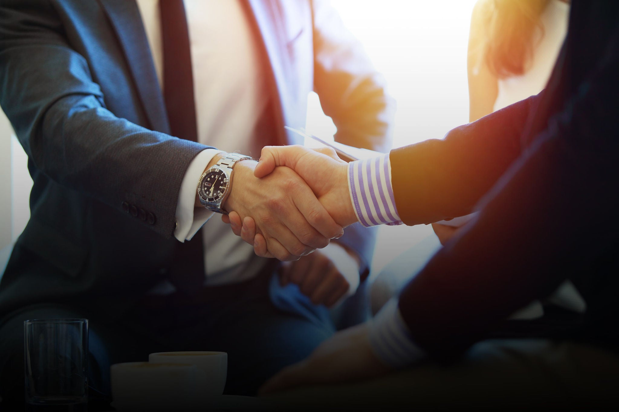 Two people shaking hands