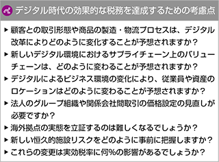 図1　デジタル時代の効果的な税務を達成するための考慮点