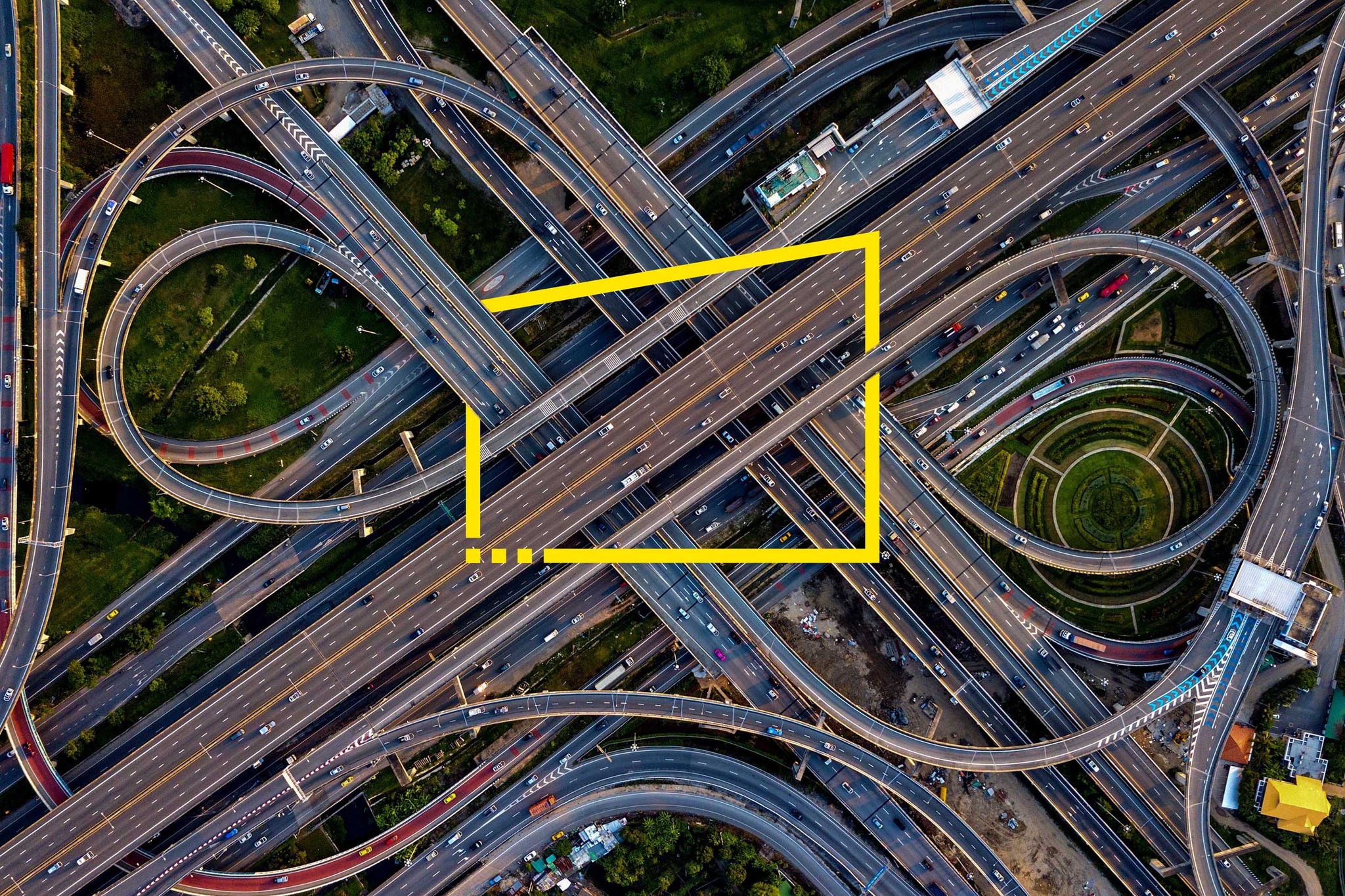 Intersecting freeway road overpass the eastern outer ring road of bangkok thailand