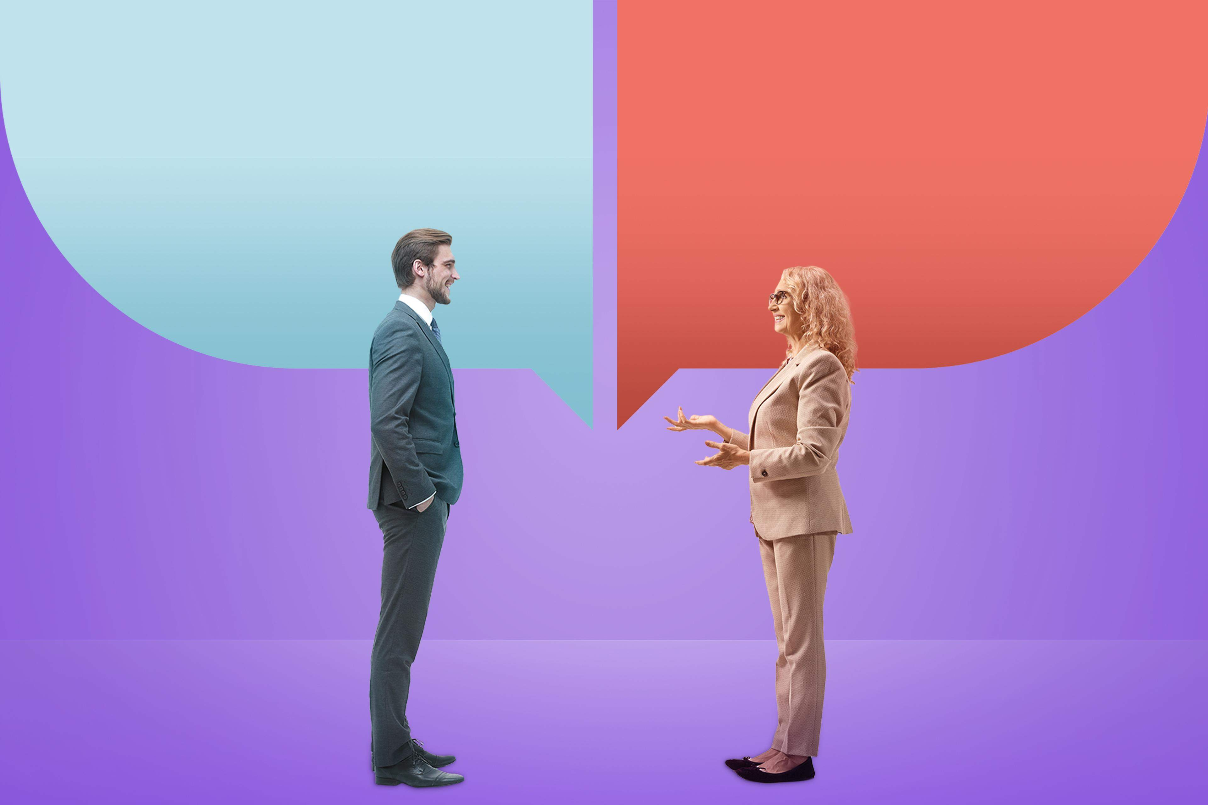 discussion between two people