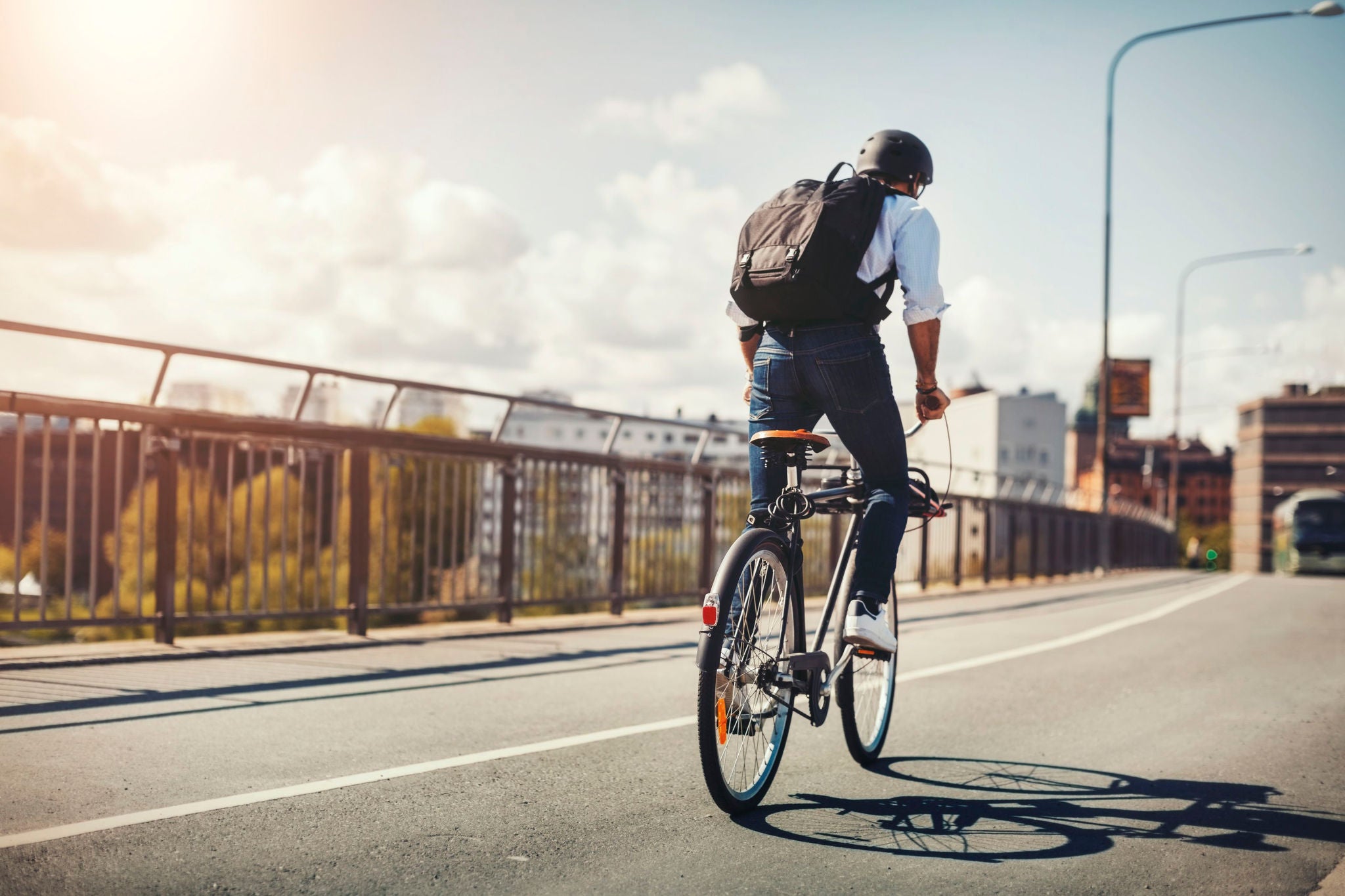 Man riding a bike