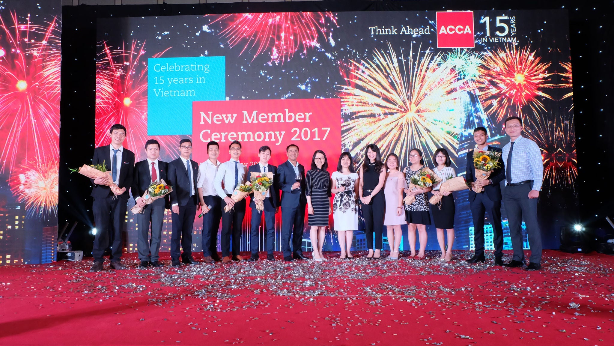 Portrait of Team members in a ceremony