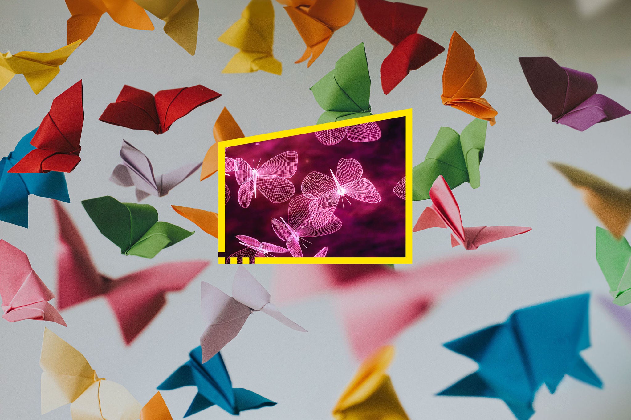 EY At MWC Barcelona 2024 EY Global   Ey Reframe Your Future Origami Digital Butterflys Static V2 