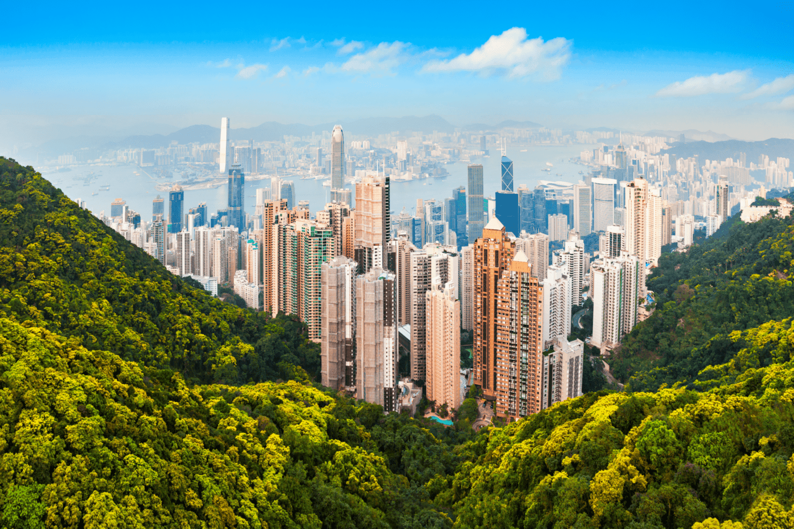 香港维港日落景色