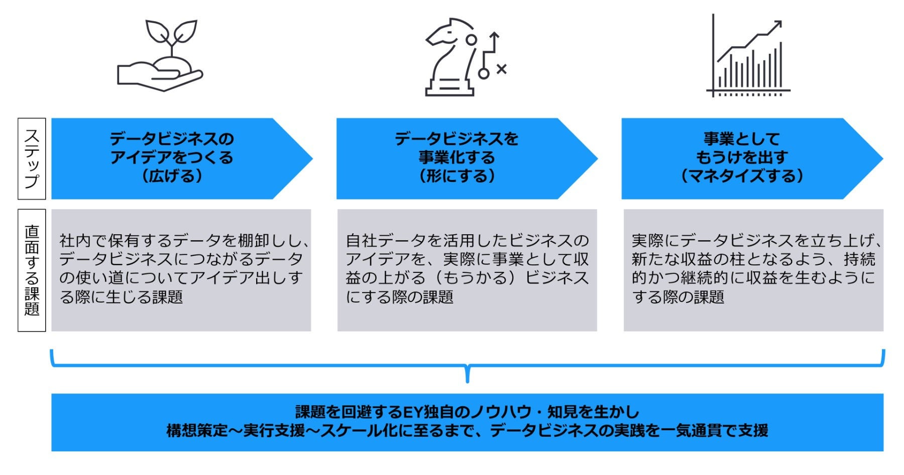 EYの提供するデータビジネス実践支援（”データビジネス民主化”ソリューション）