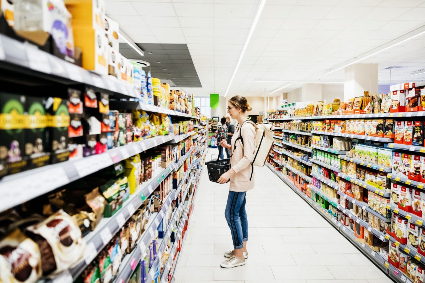 Lady doing grocery shopping