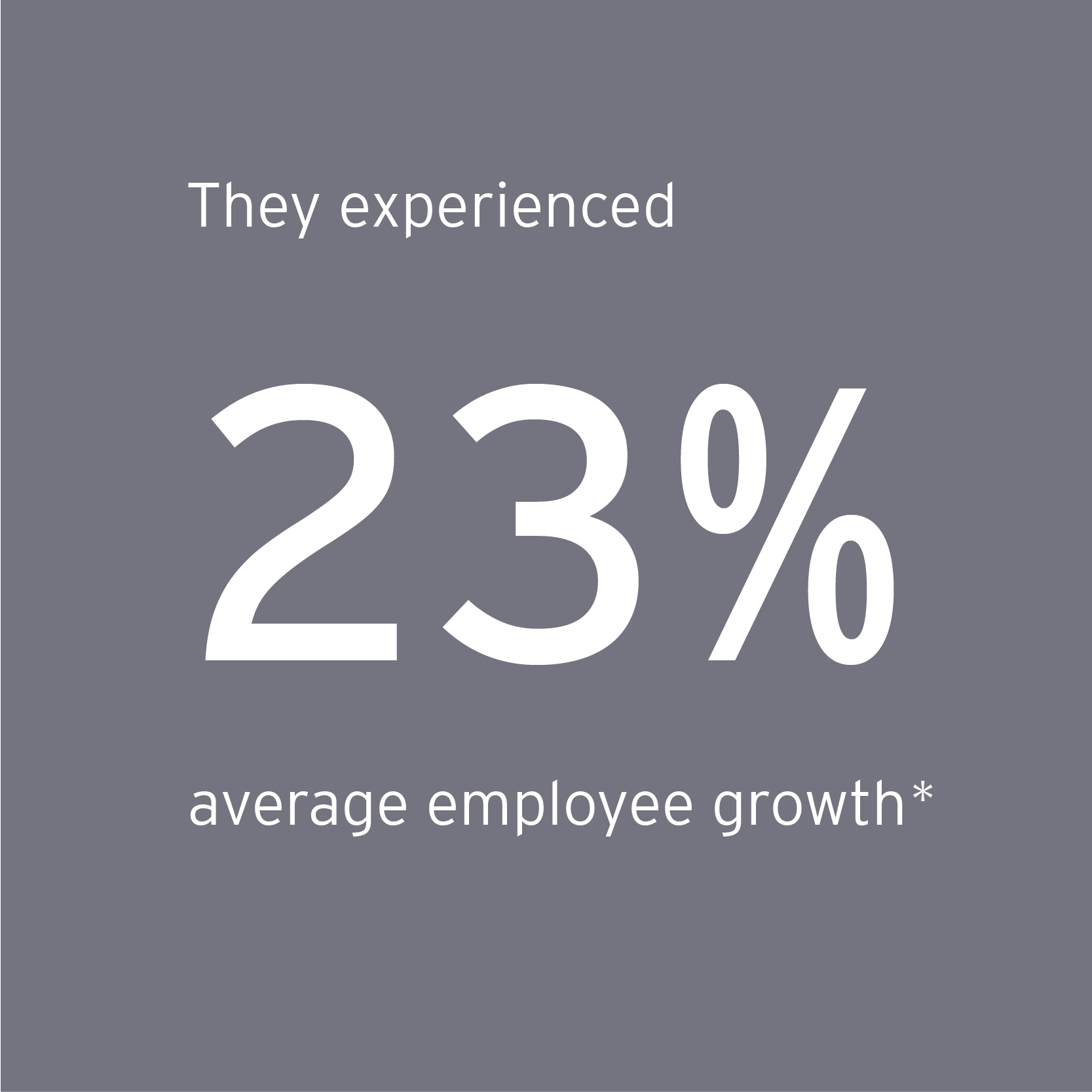 They experienced 23% average employee growth