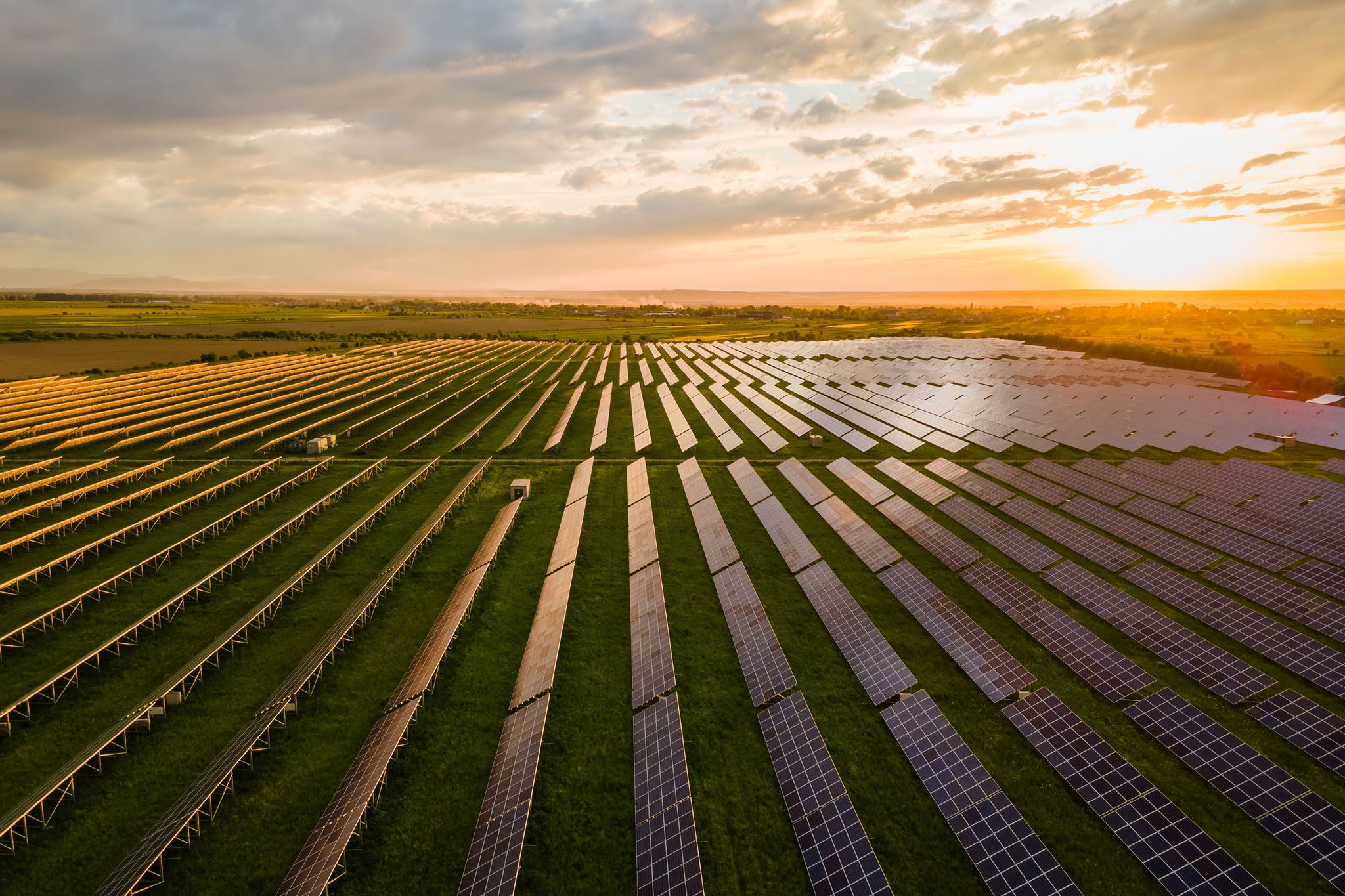 Des panneaux solaires dans un champ