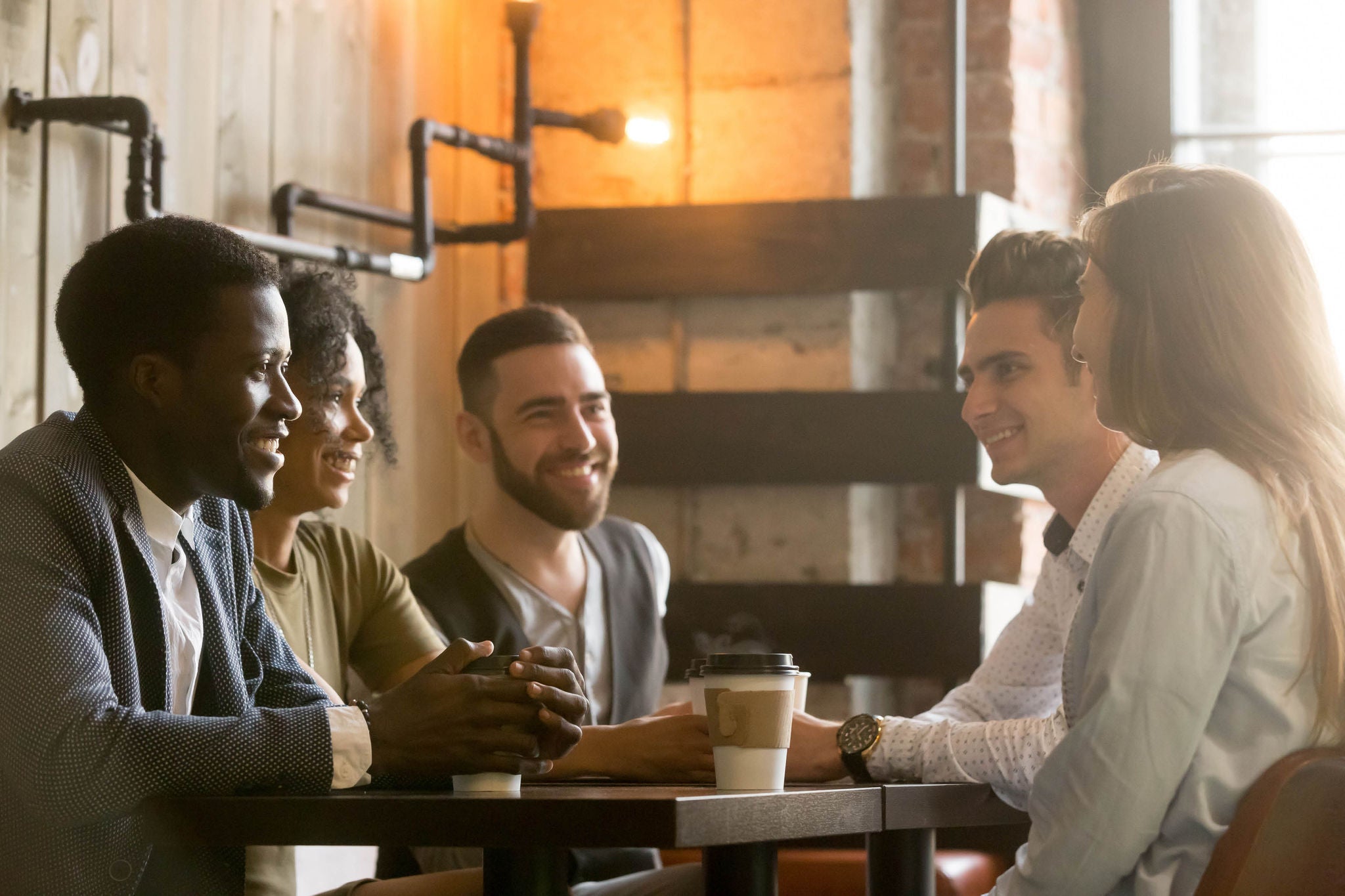 Team having coffee