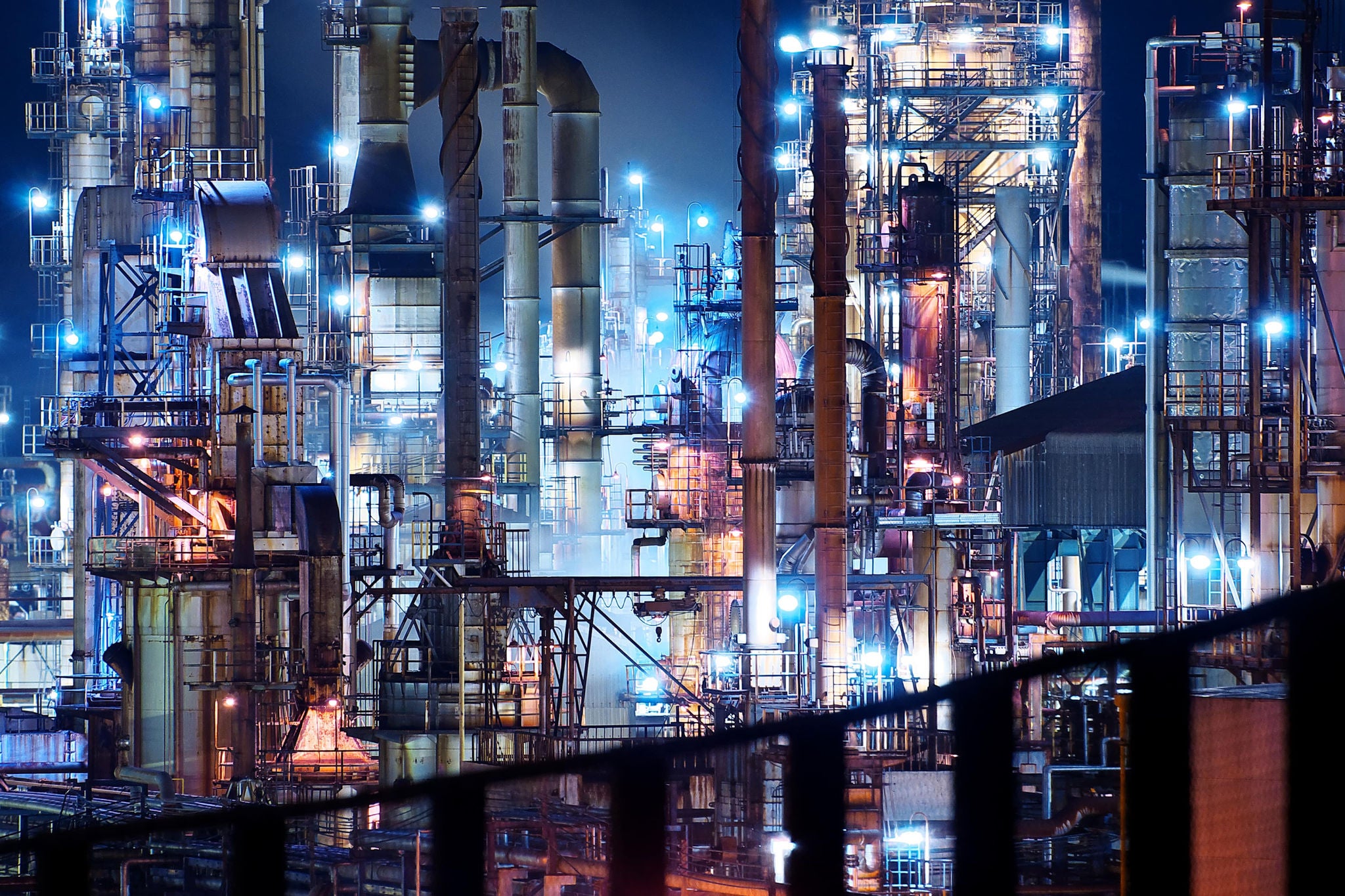 industrial area at night