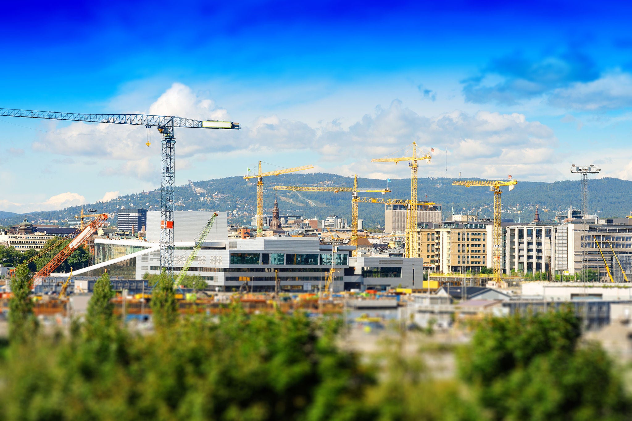 Oslo city cityscape background