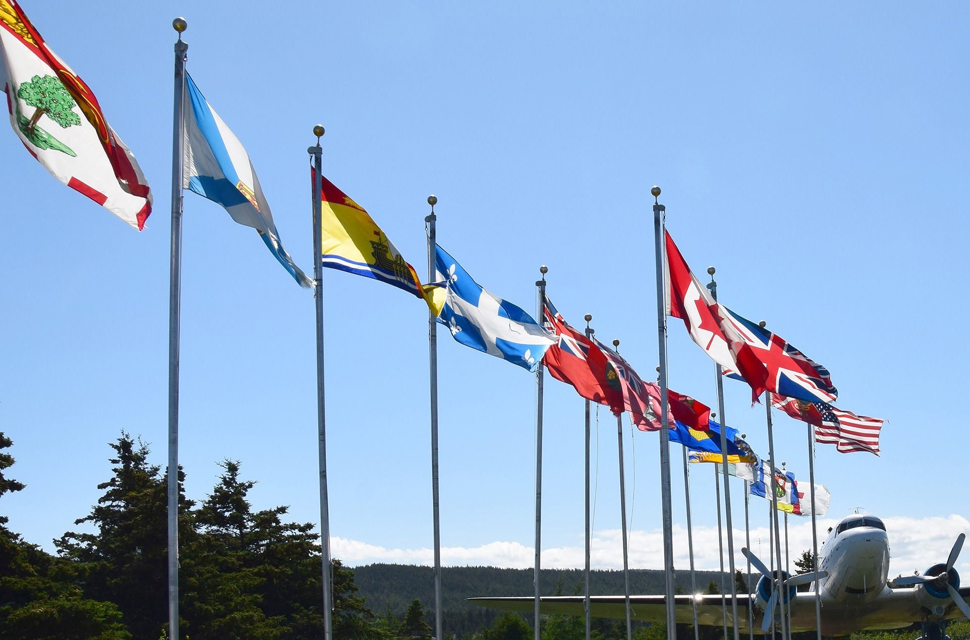 ey provincial flags-of canada line-up including the spirit of harbour grace