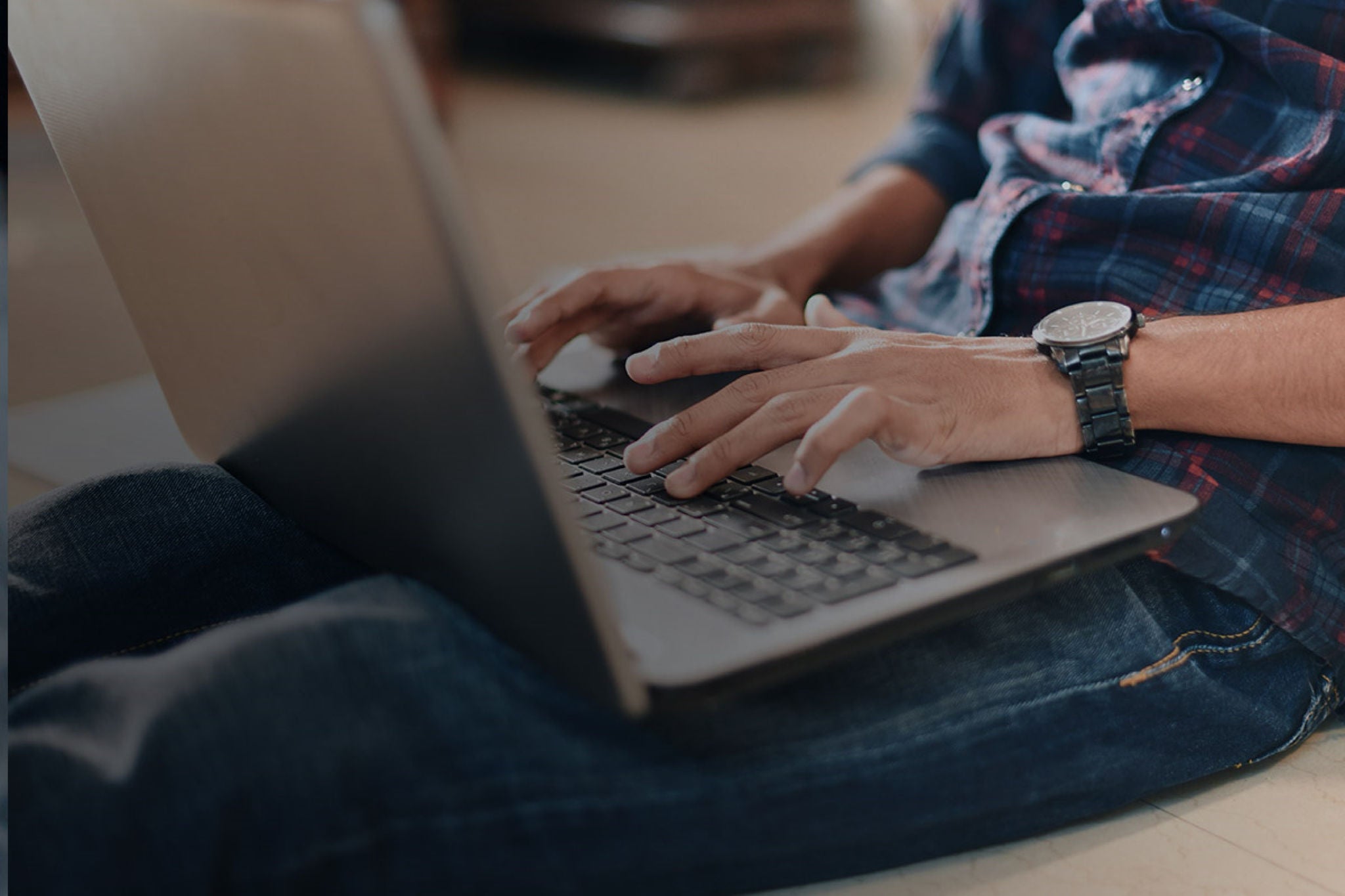 Person working on laptop