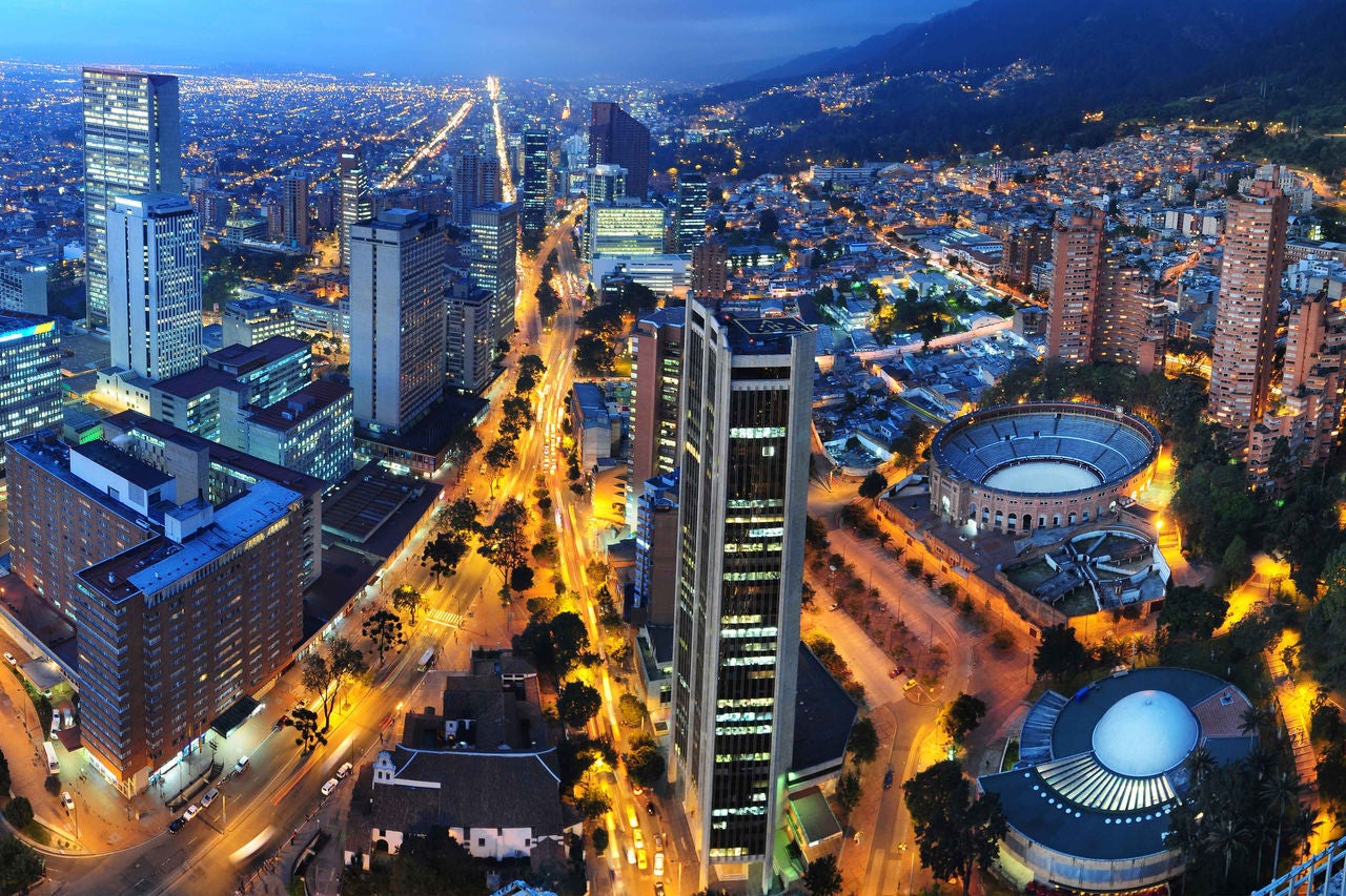 An areial view of Colombia