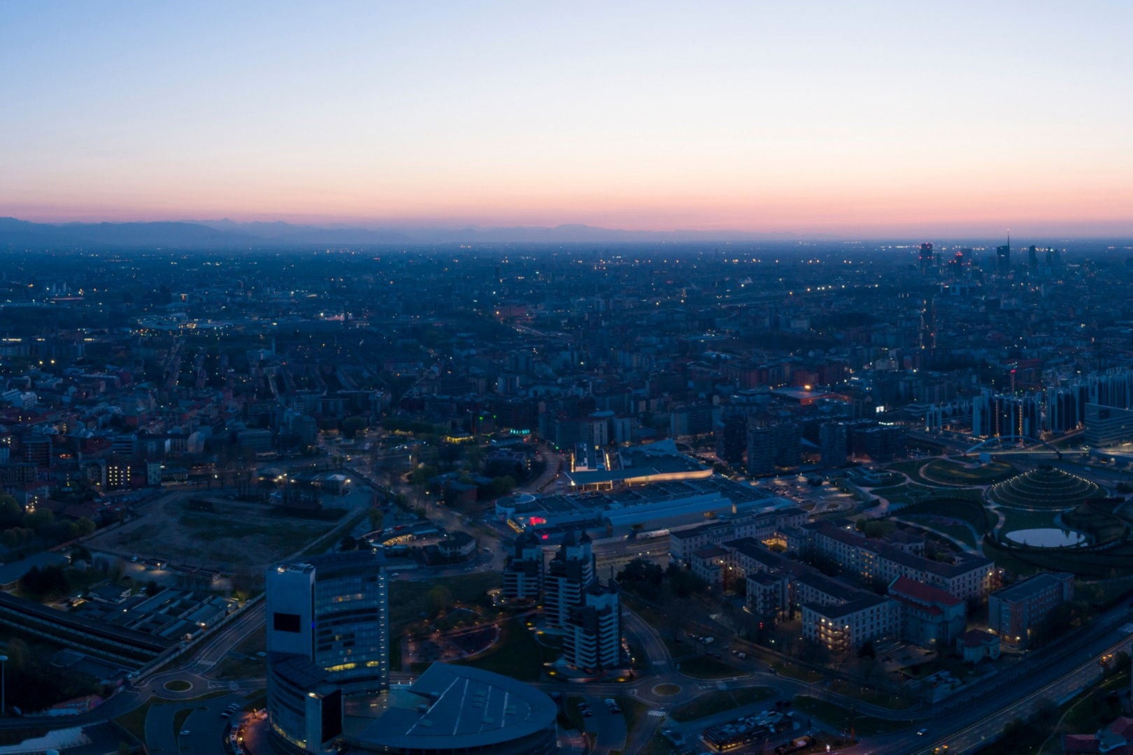 Aerial view of city