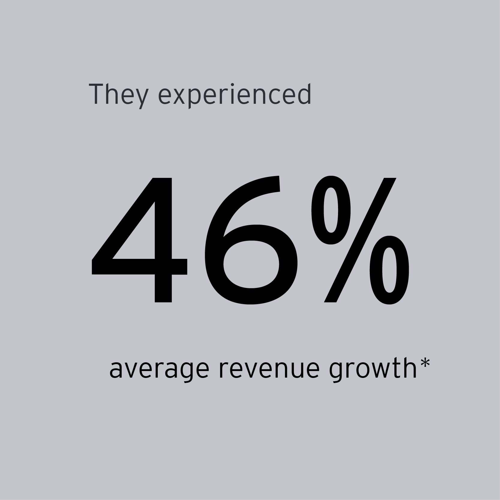They experienced 46% average revenue growth