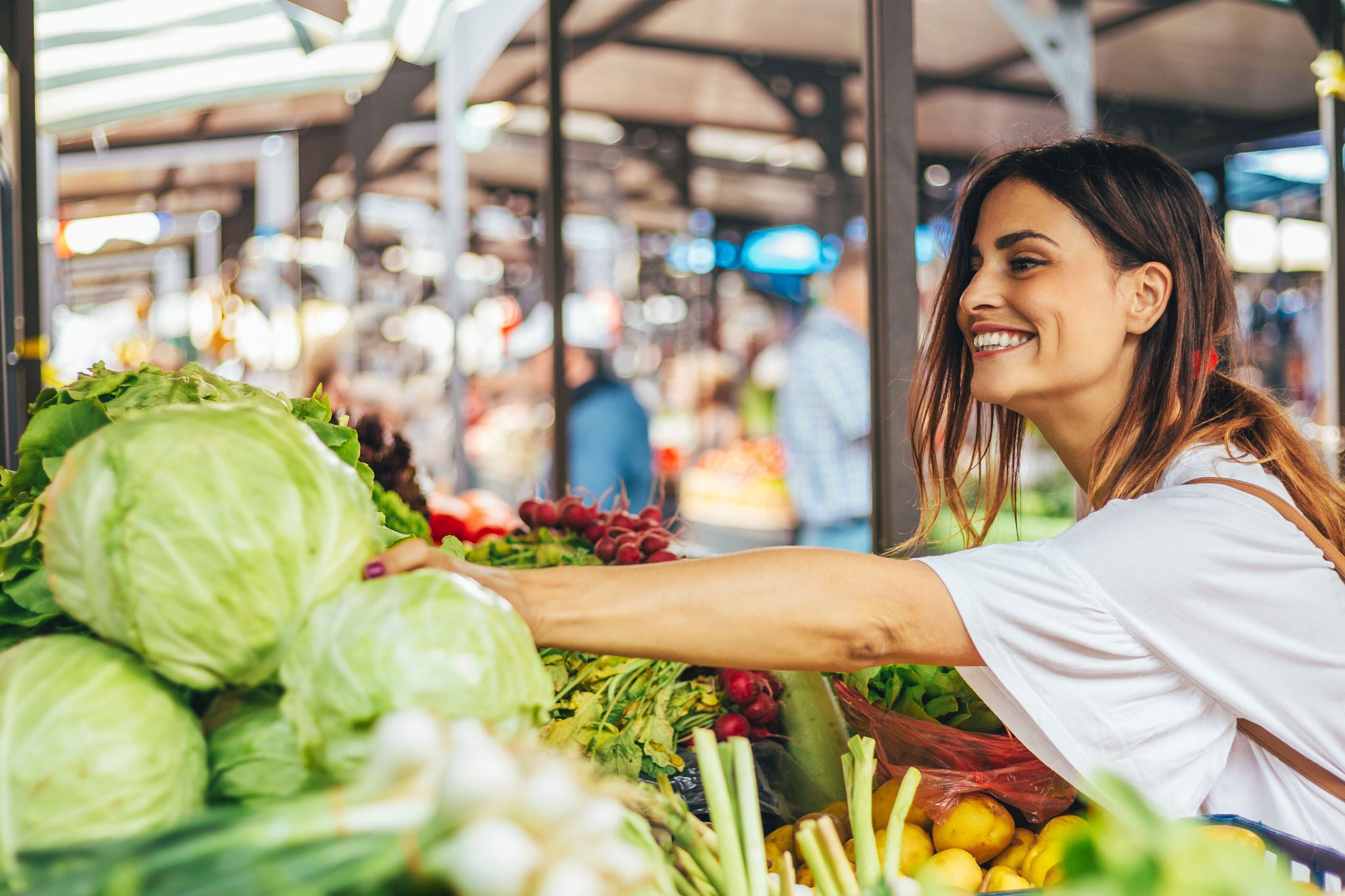 Woman purchasing grocery