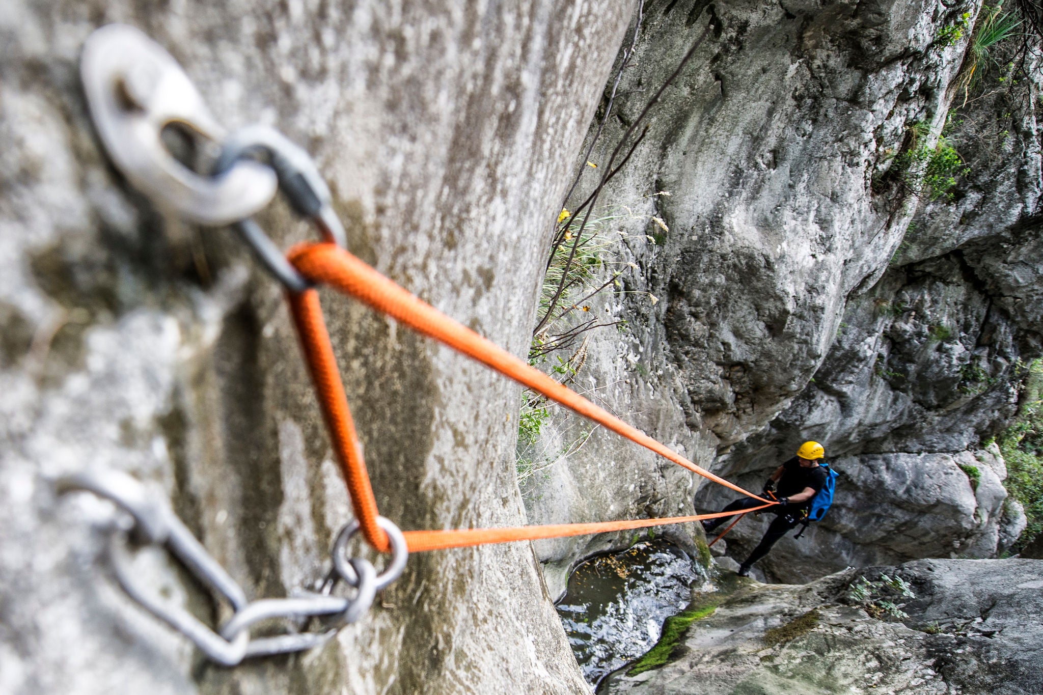 Man is climbing