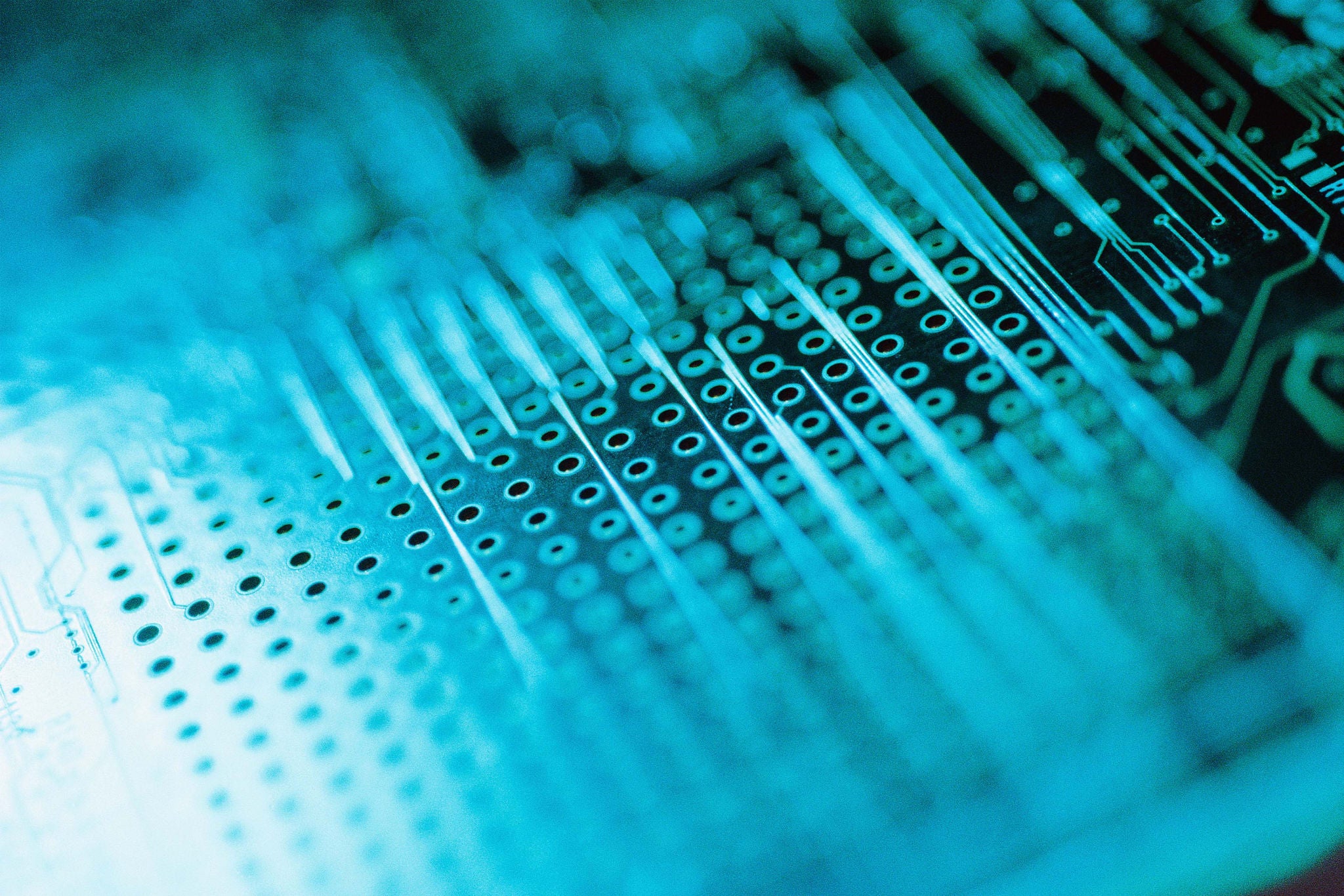 Close up of printed circuit board