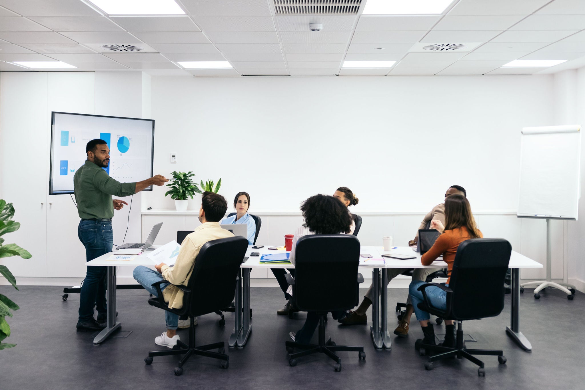 Businessman making a presentation at a meeting in the office