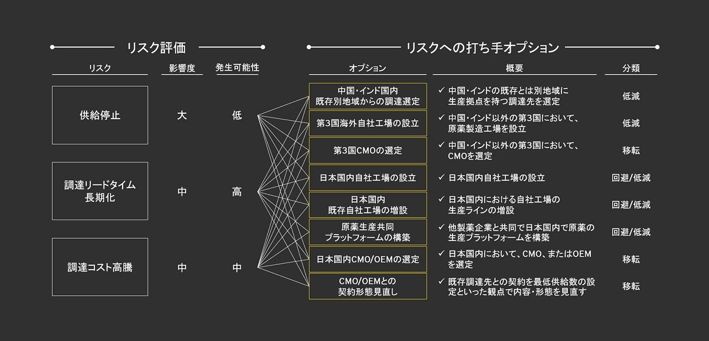 図２a　特定されたリスクと打ち手オプションの検討