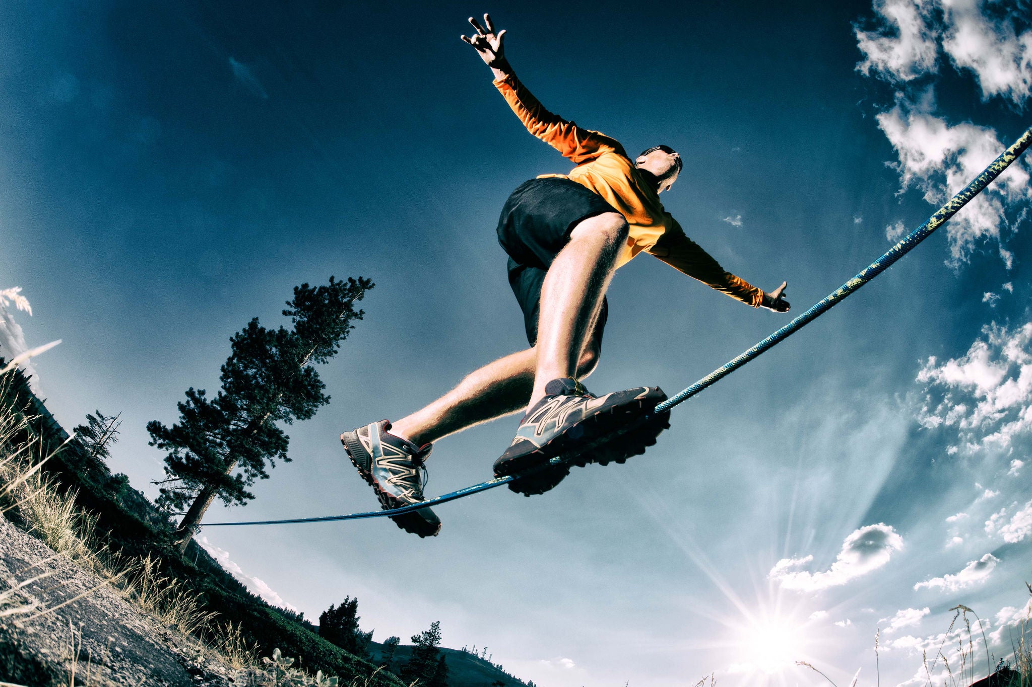 Women walking on the rope