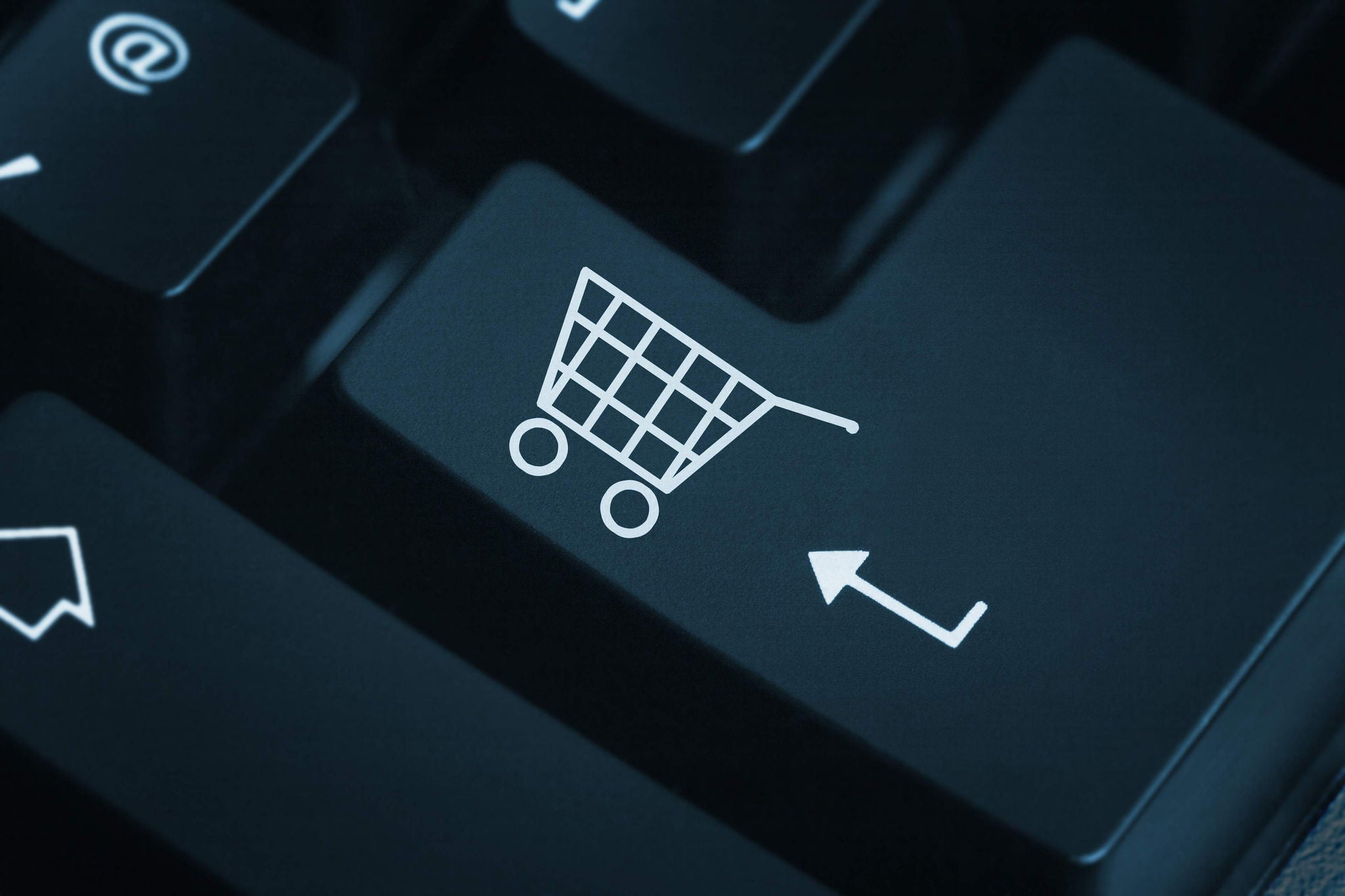 Online shop -The button for purchases on the keyboard