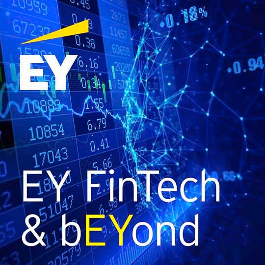 EY fintech and beyond image with numbers in the blue background