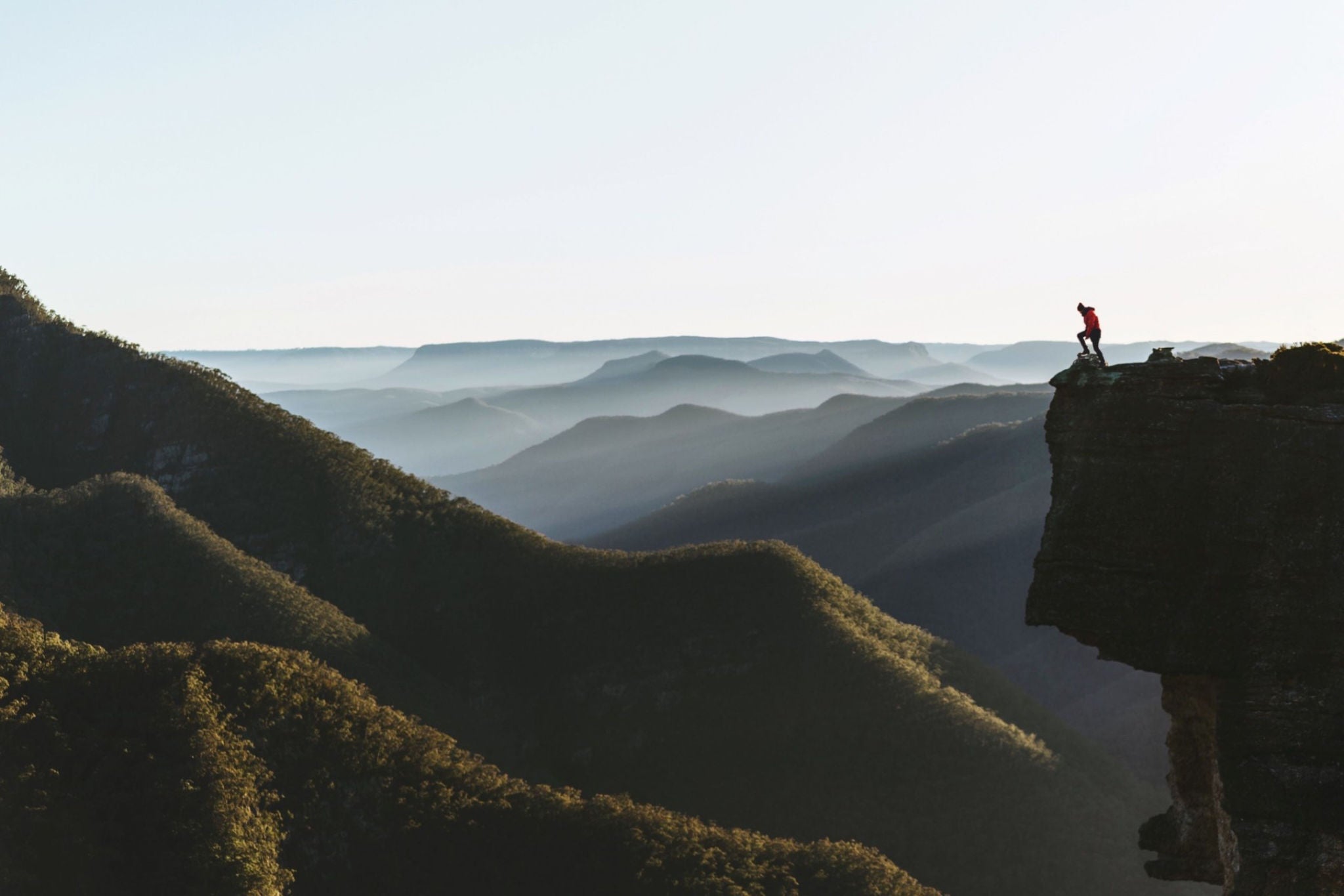 A man enjoying the mountain view