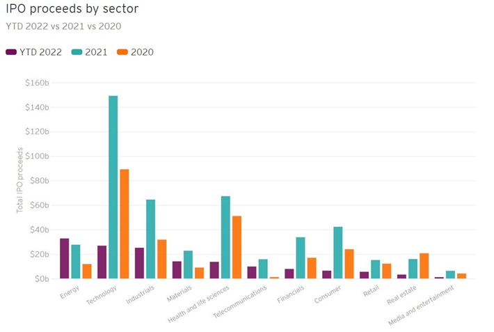 IPO proceed by sector