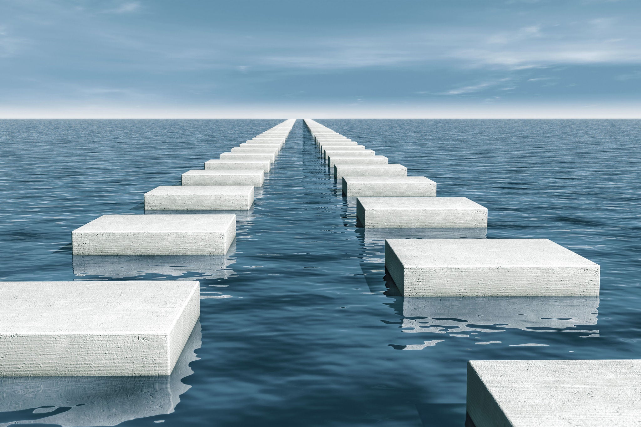 Stepping stones in sea