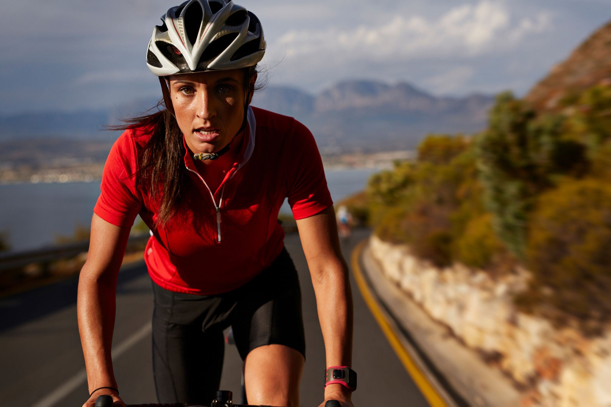 Close up of cyclist