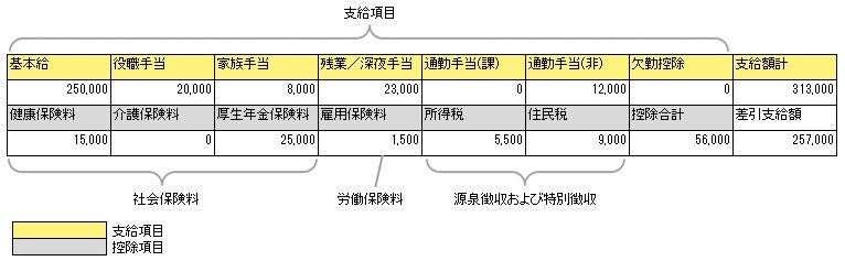 図1 　給与明細の一例