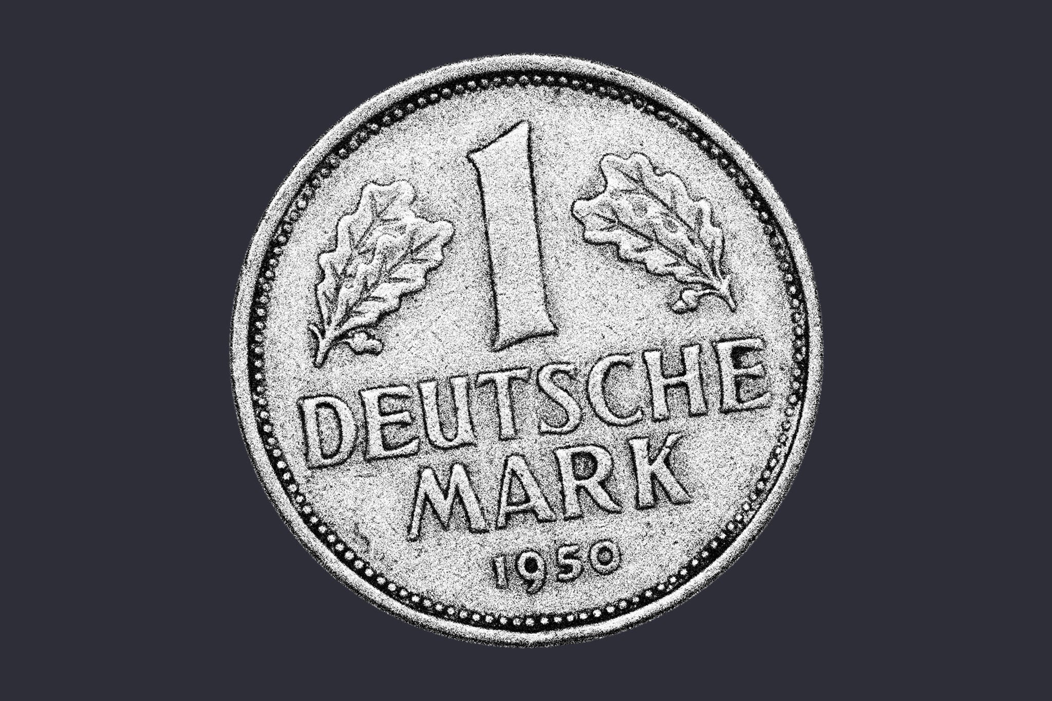 Die Münze von deutsche Mark