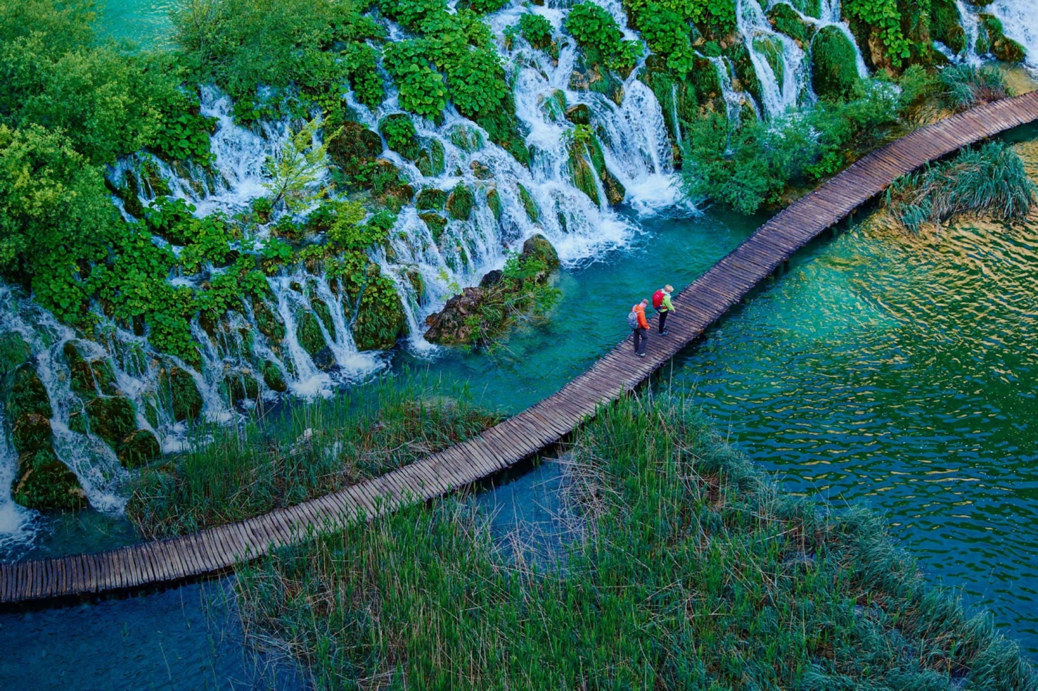 Two People at Croatia Plitvice Lakes National Park