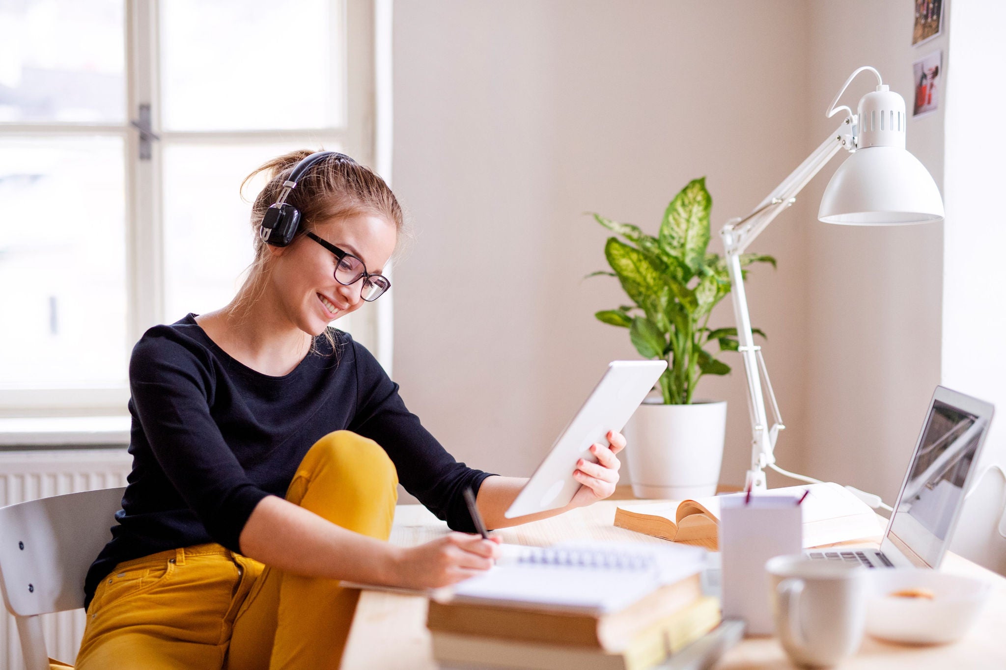 Woman working from home