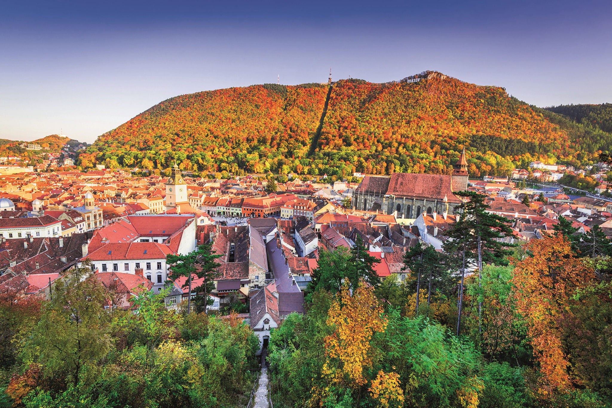 City near mountains