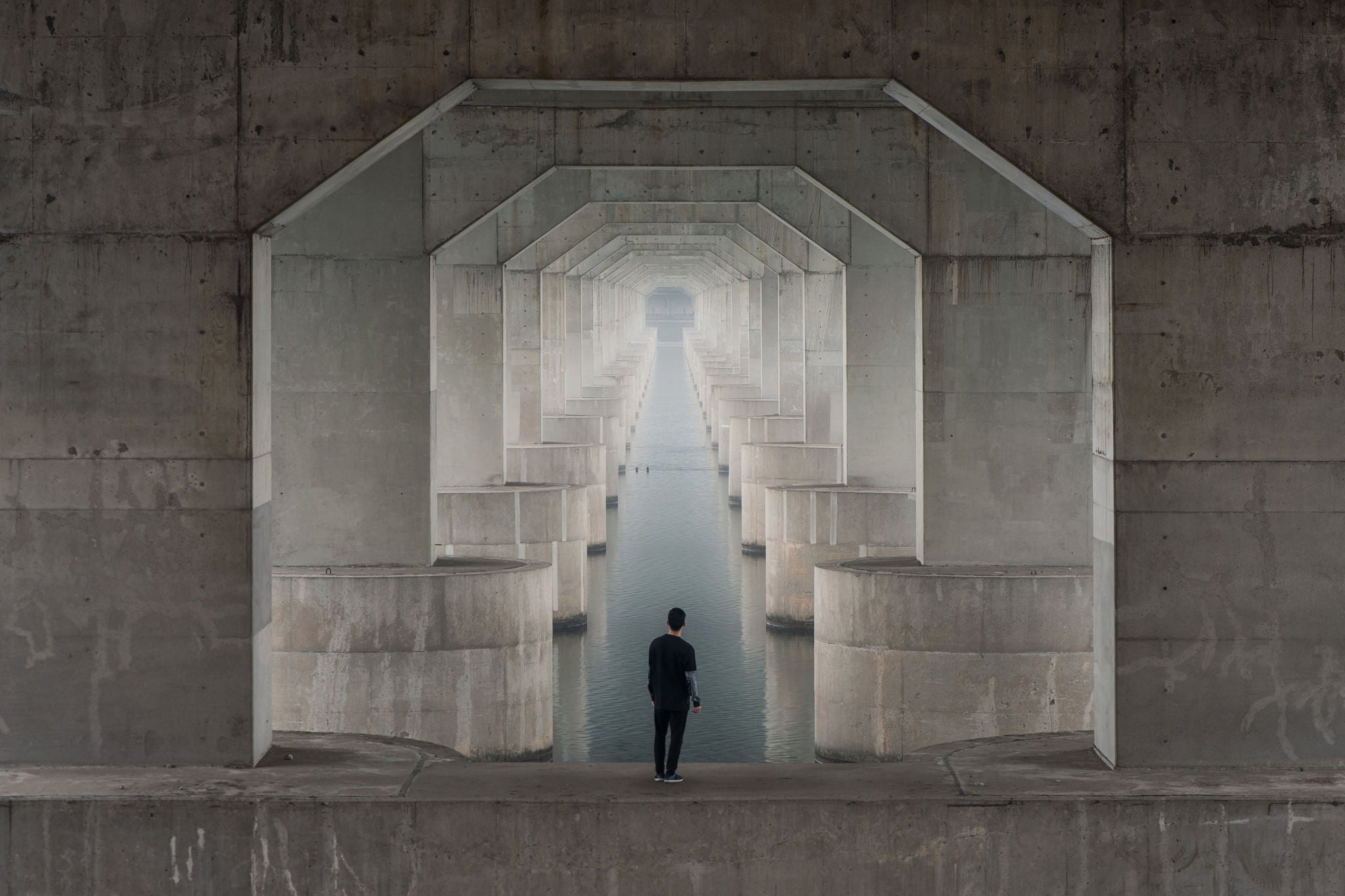 A man under the bridge