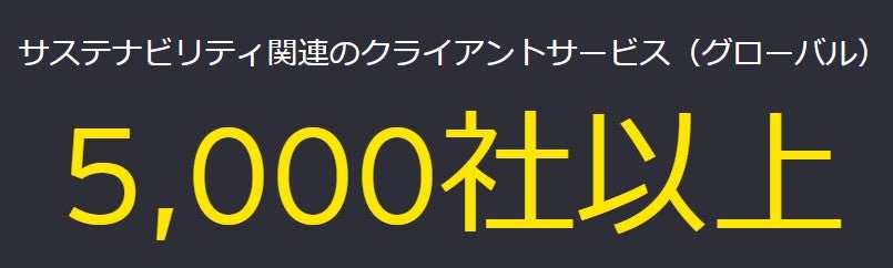 サステナビリティ関連のクライアントサービス（グローバル）　5,000社以上