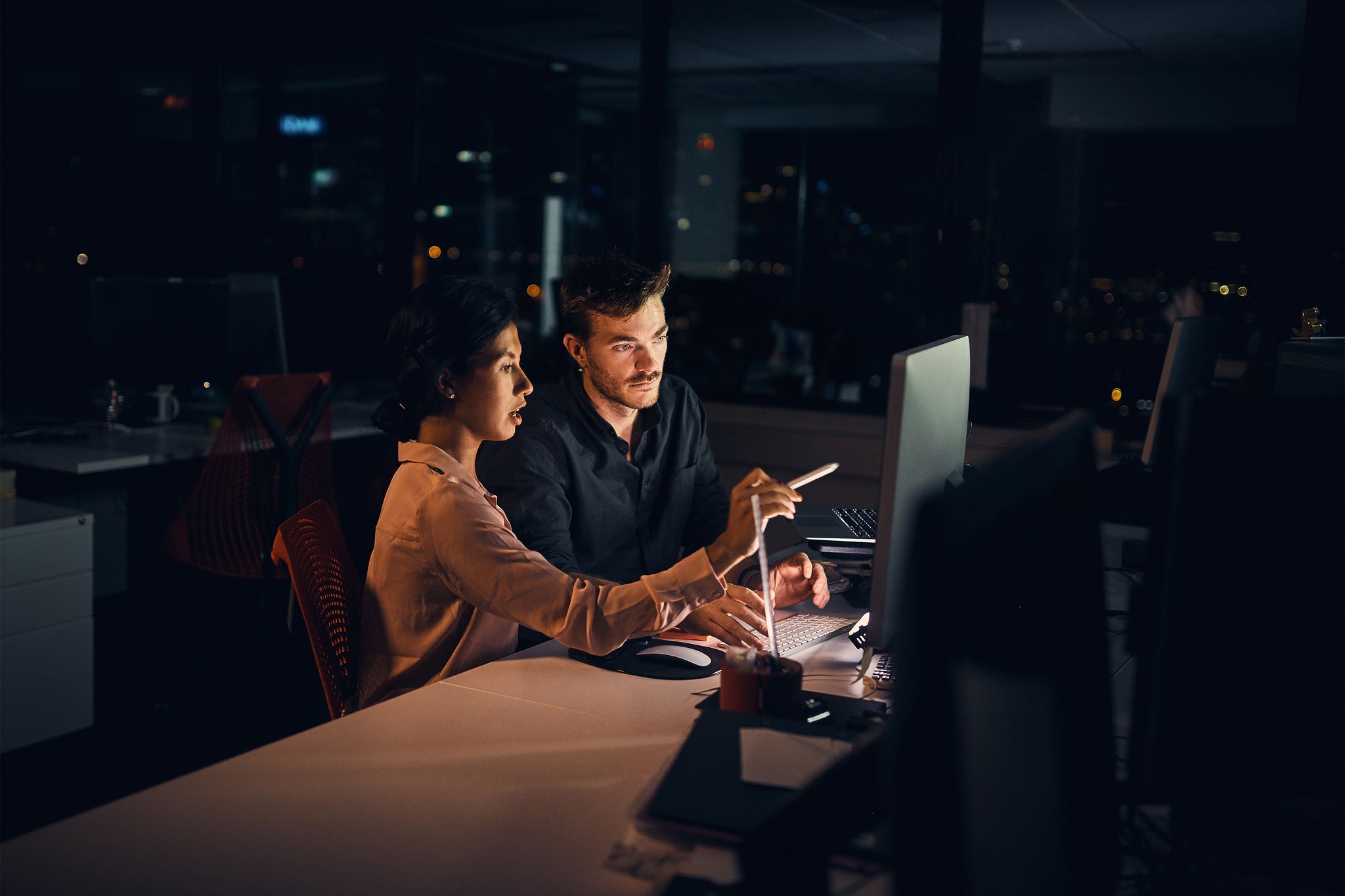 office at night